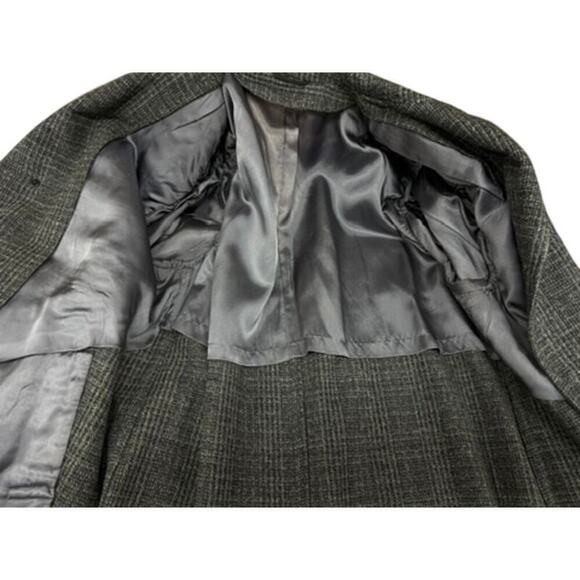 VTG Fashion Made Clothes John Marshall  Wool Herringbone Tweed Overcoat Mens  L - Picture 7 of 9